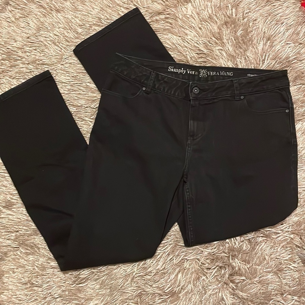 SIMPLY Vera Vera Wang Black‎ Straight Leg Jeans